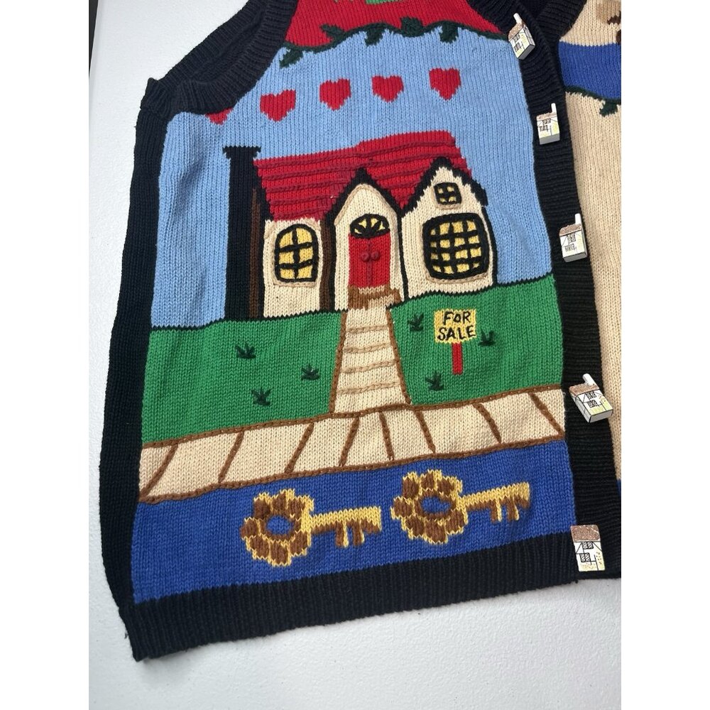 Vtg‎ Eagles Eye Sweater Vest Home Sweet Home Size 2x - Picture 3 of 14